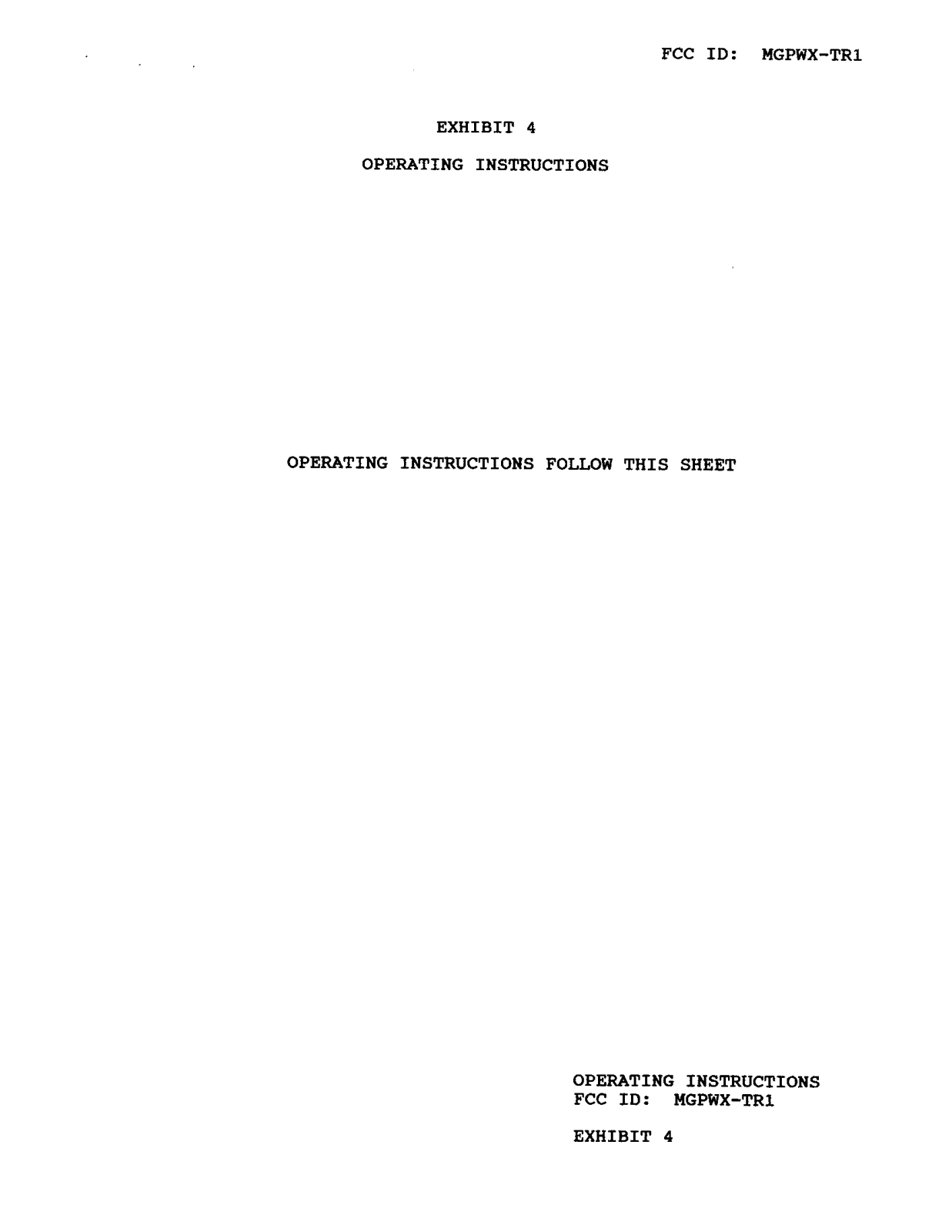 Wireless WX TR1 Users Manual