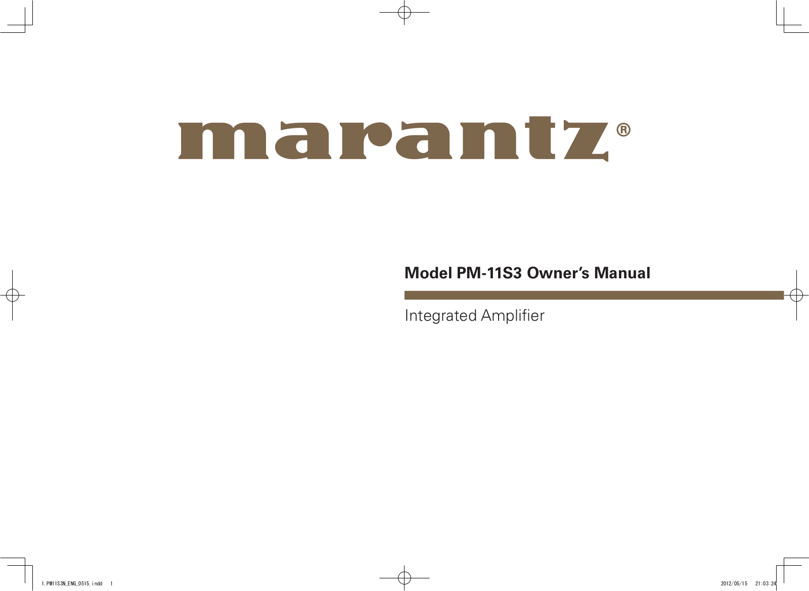 MARANTZ PM11S3 User Manual