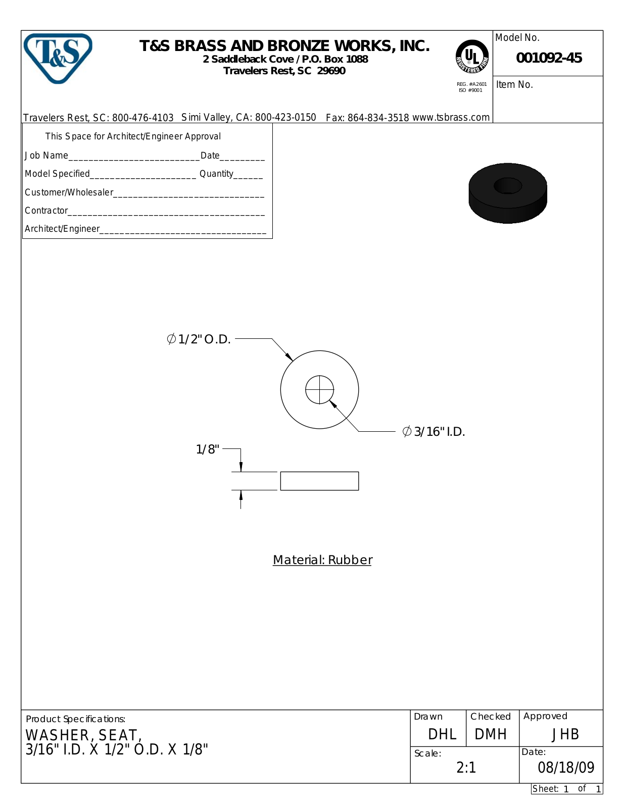 T&S Brass 001092-45 User Manual