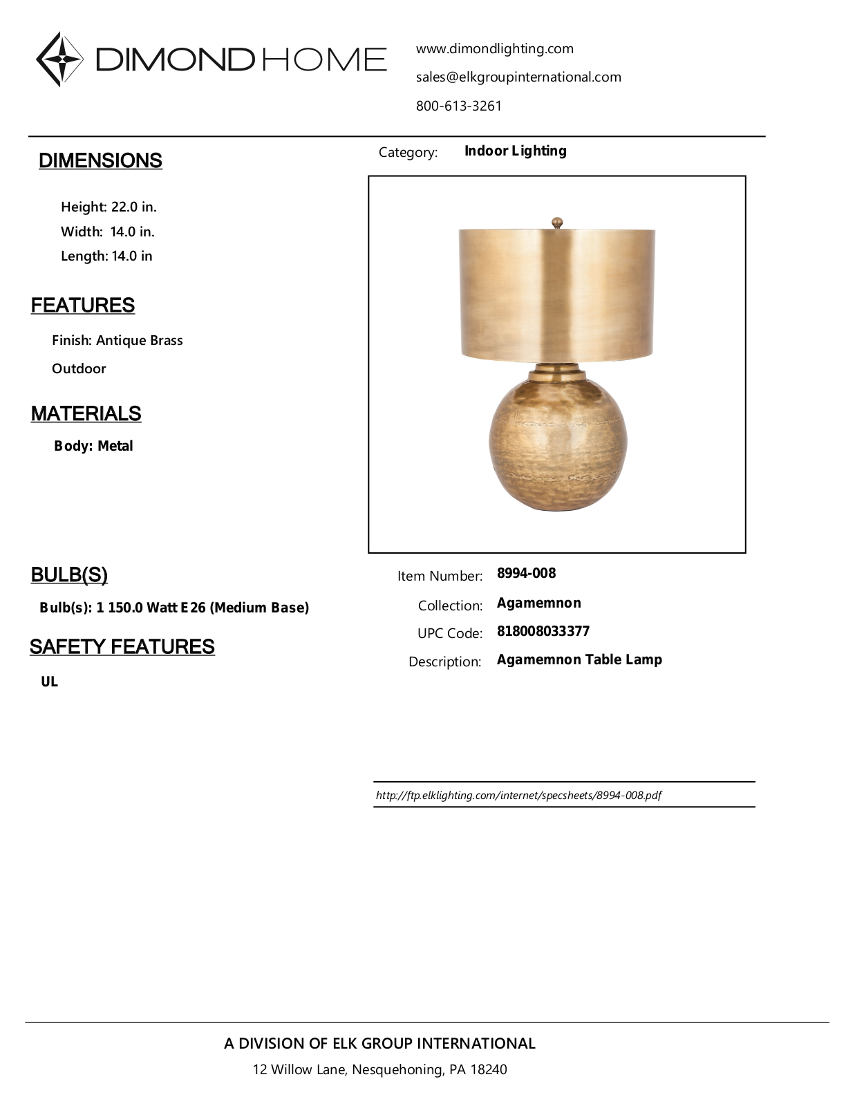 ELK Home 8994008 User Manual