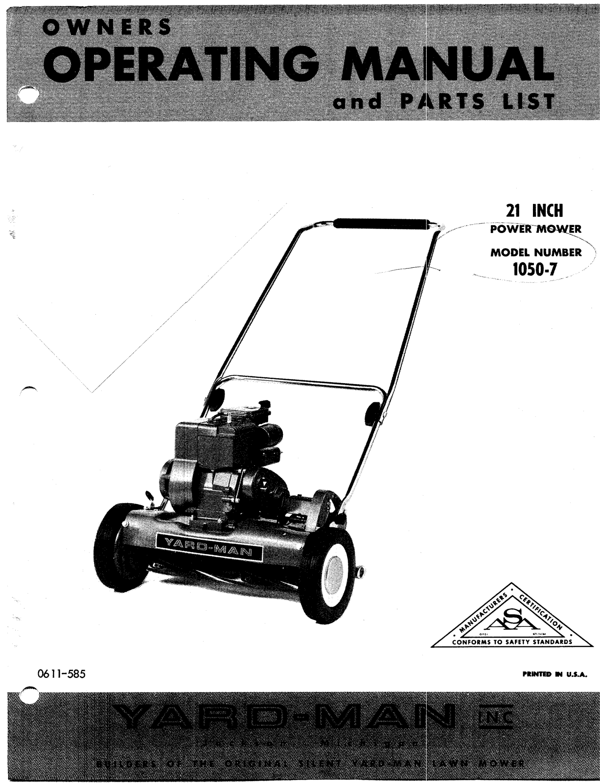 Yard-Man 1050-7 User Manual