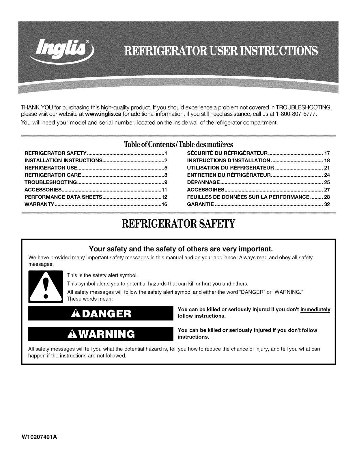 Inglis IVS225302 Owner’s Manual