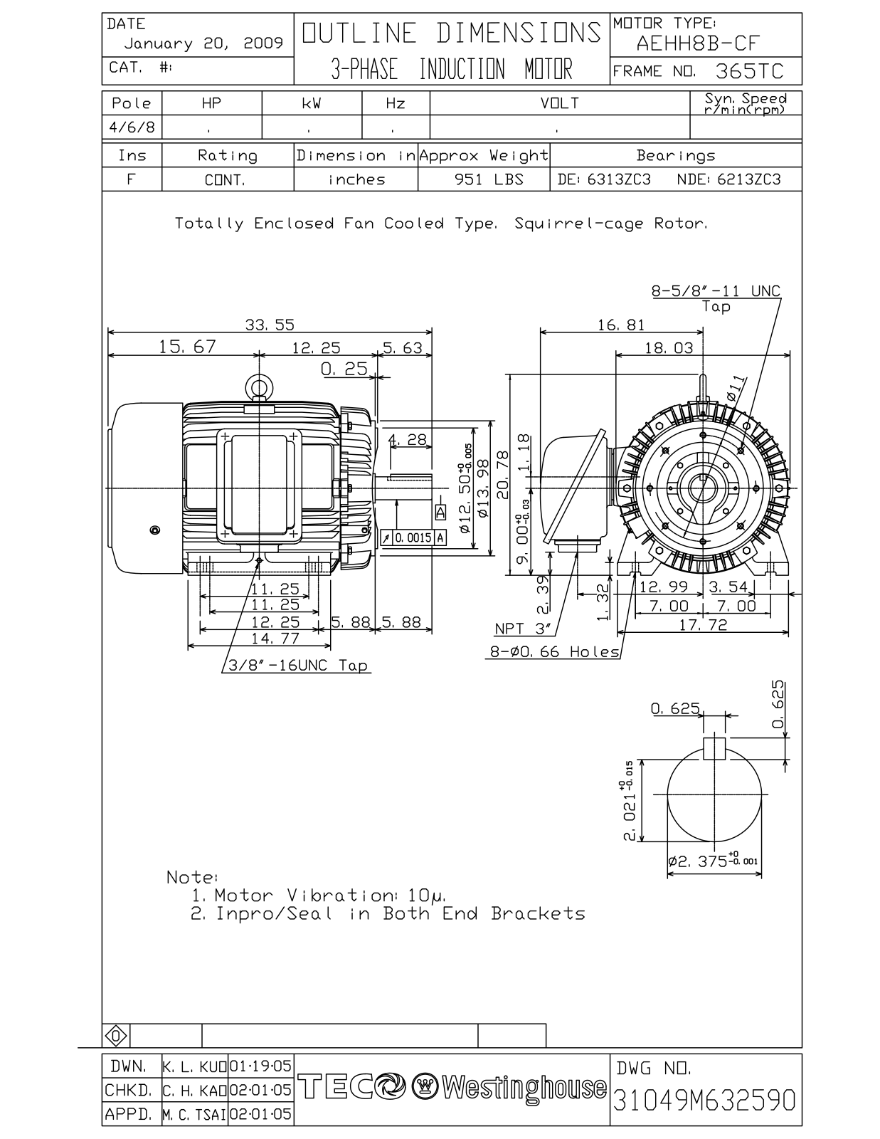 Datasheet HB0506C Reference Drawing (Teco) - ManualMachine.com