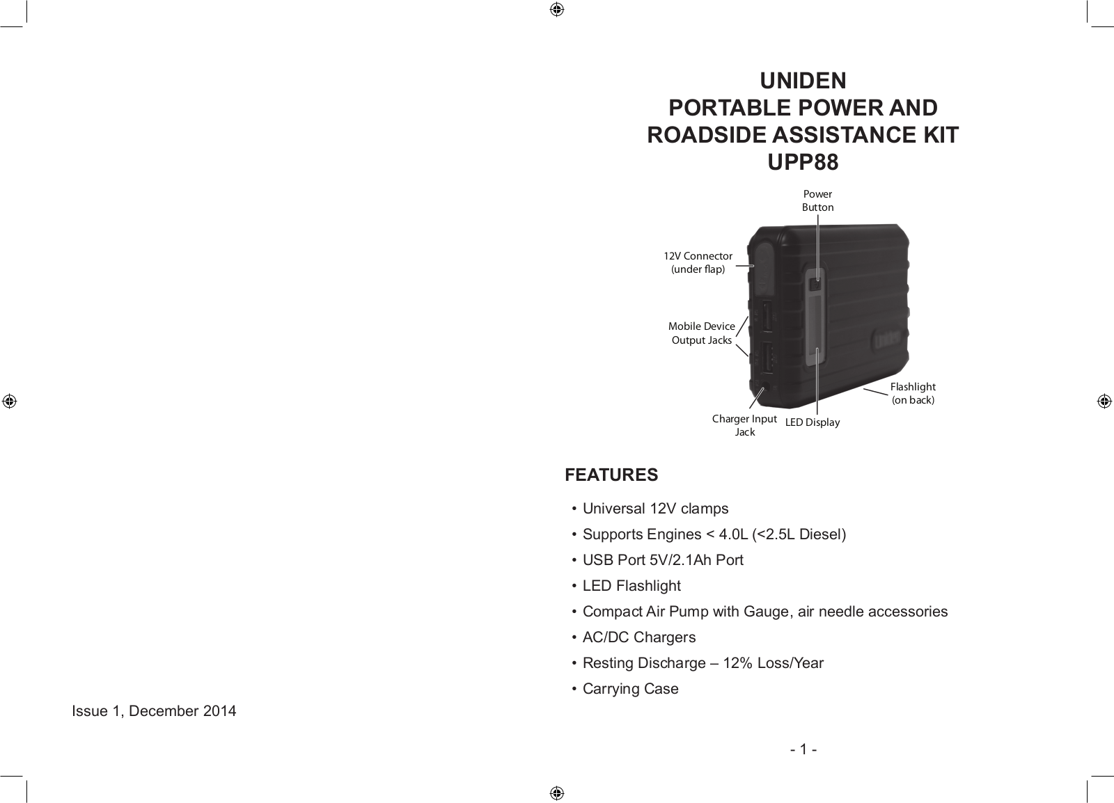 Uniden UPP88 Owner's Manual