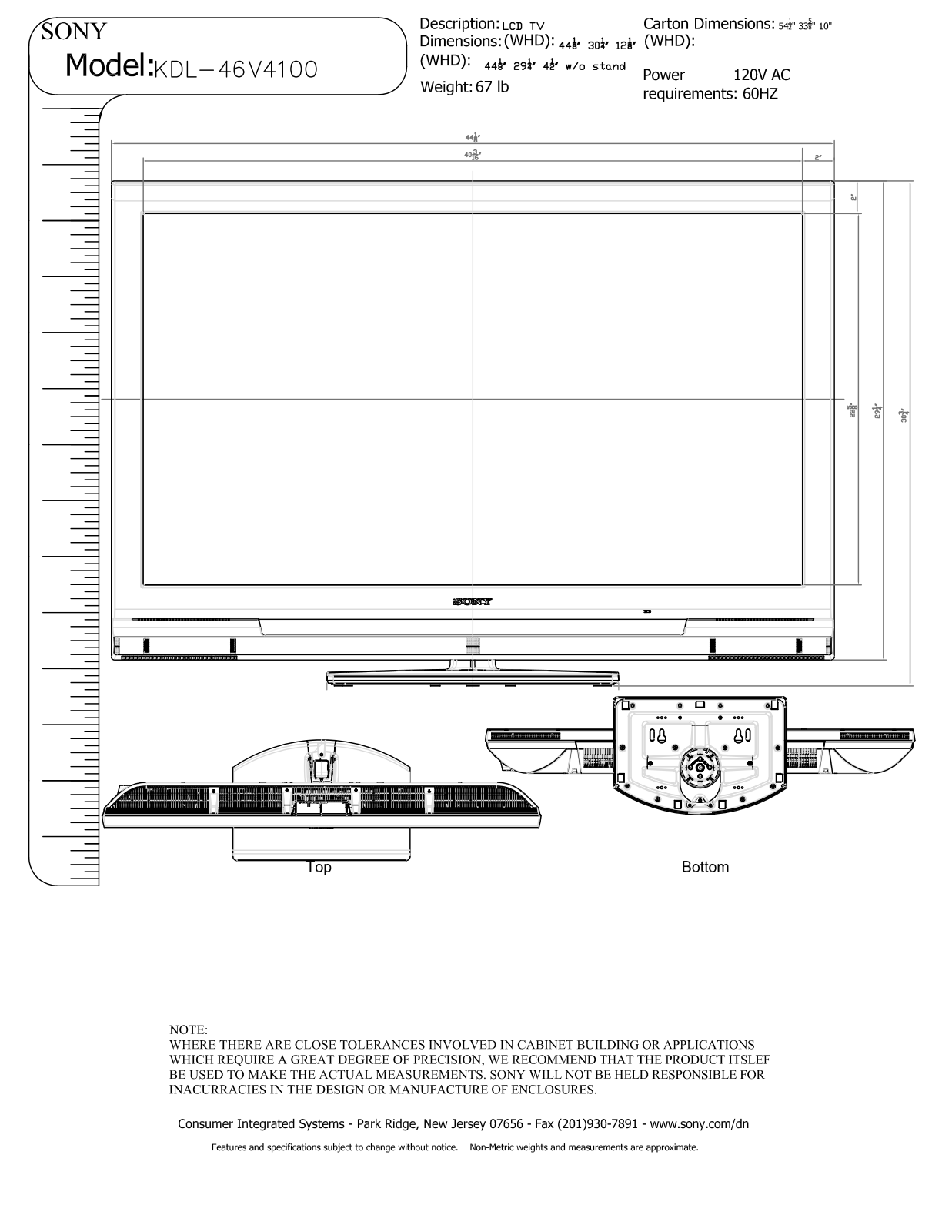 Sony KDL-46V4100 SCHEMATICS