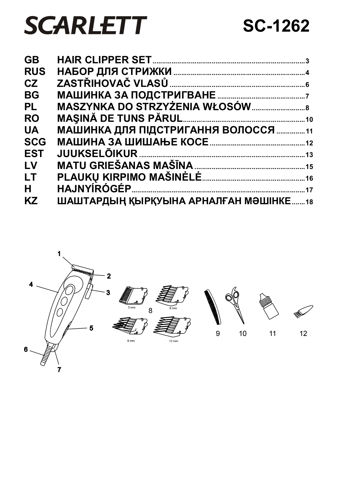 Scarlett SC-1262 User manual