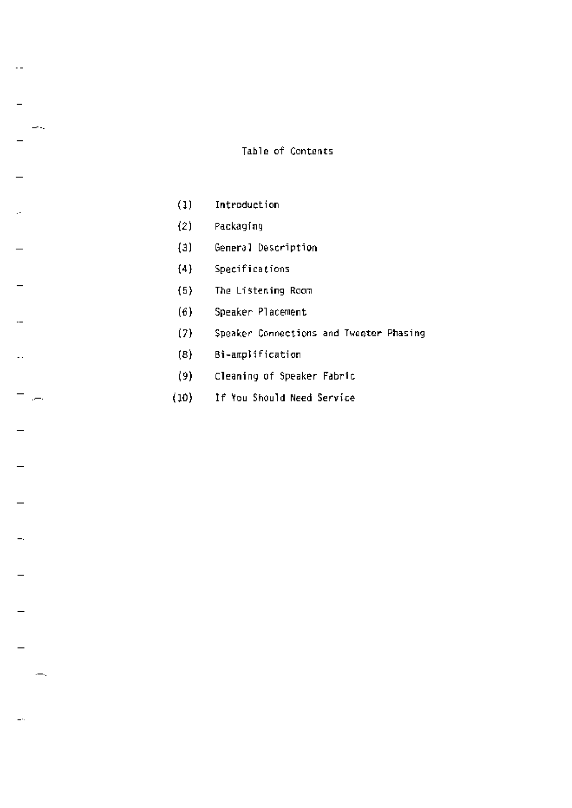 Magnepan MG-1-D Owners manual