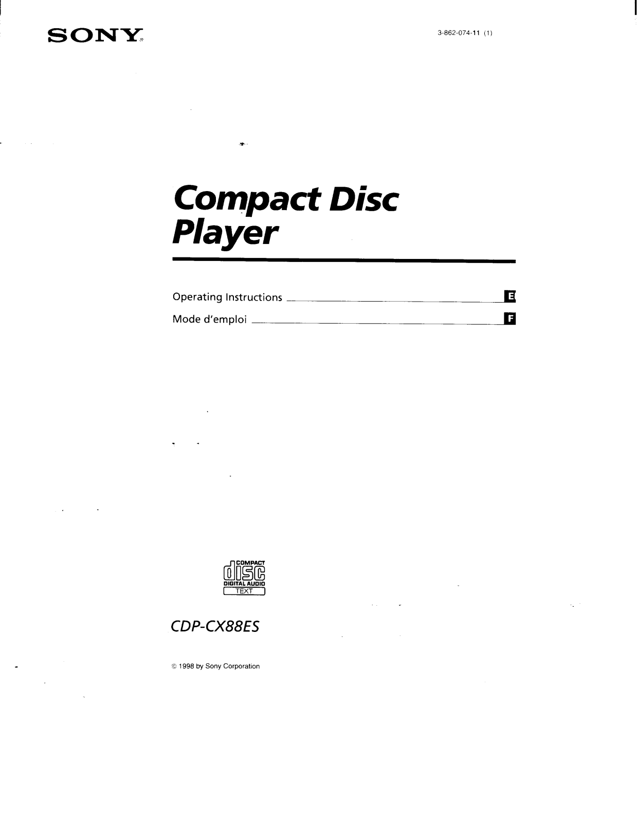 Sony CDP-CX88ES User Manual