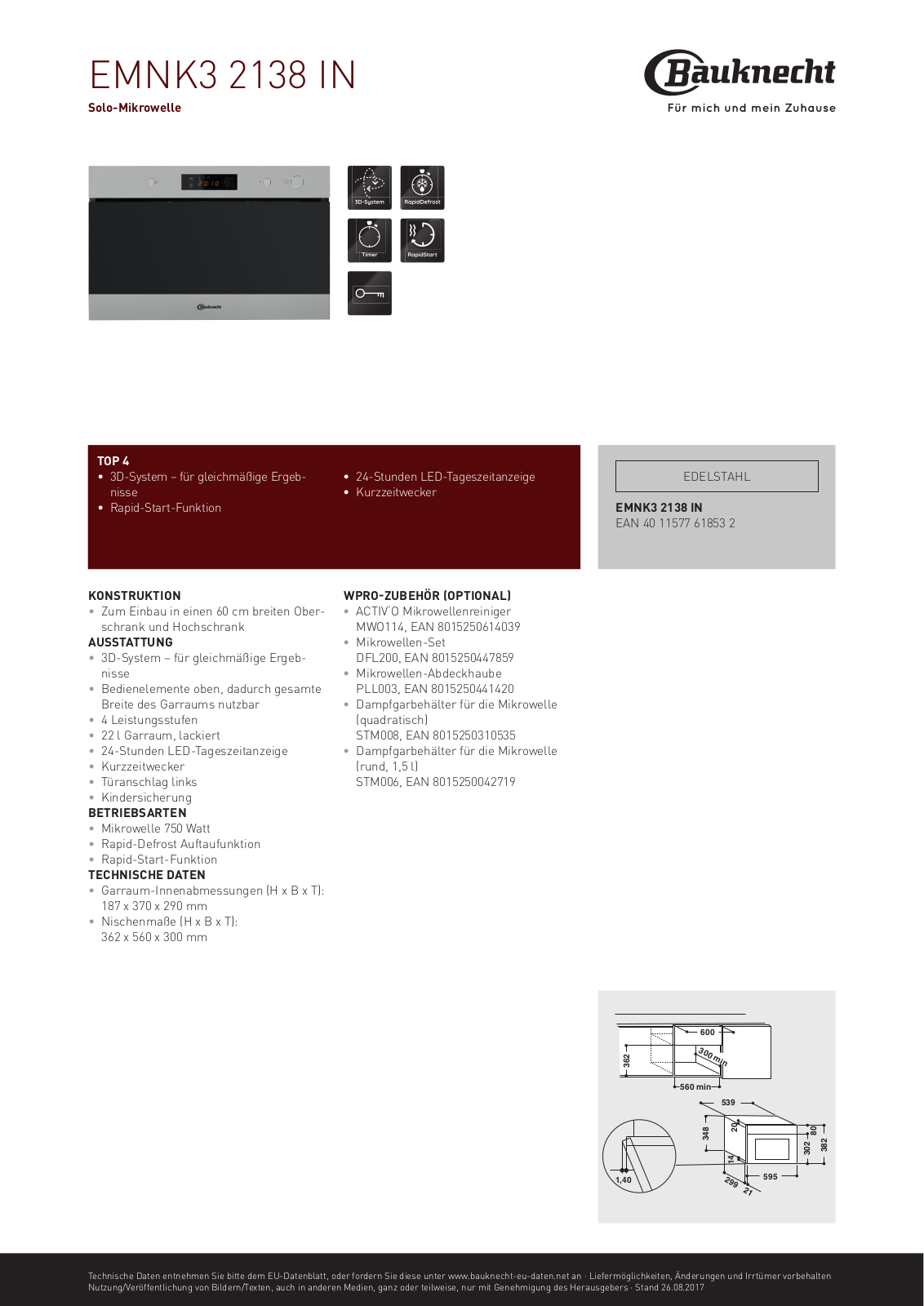 Bauknecht EMNK3 2138 IN User Manual