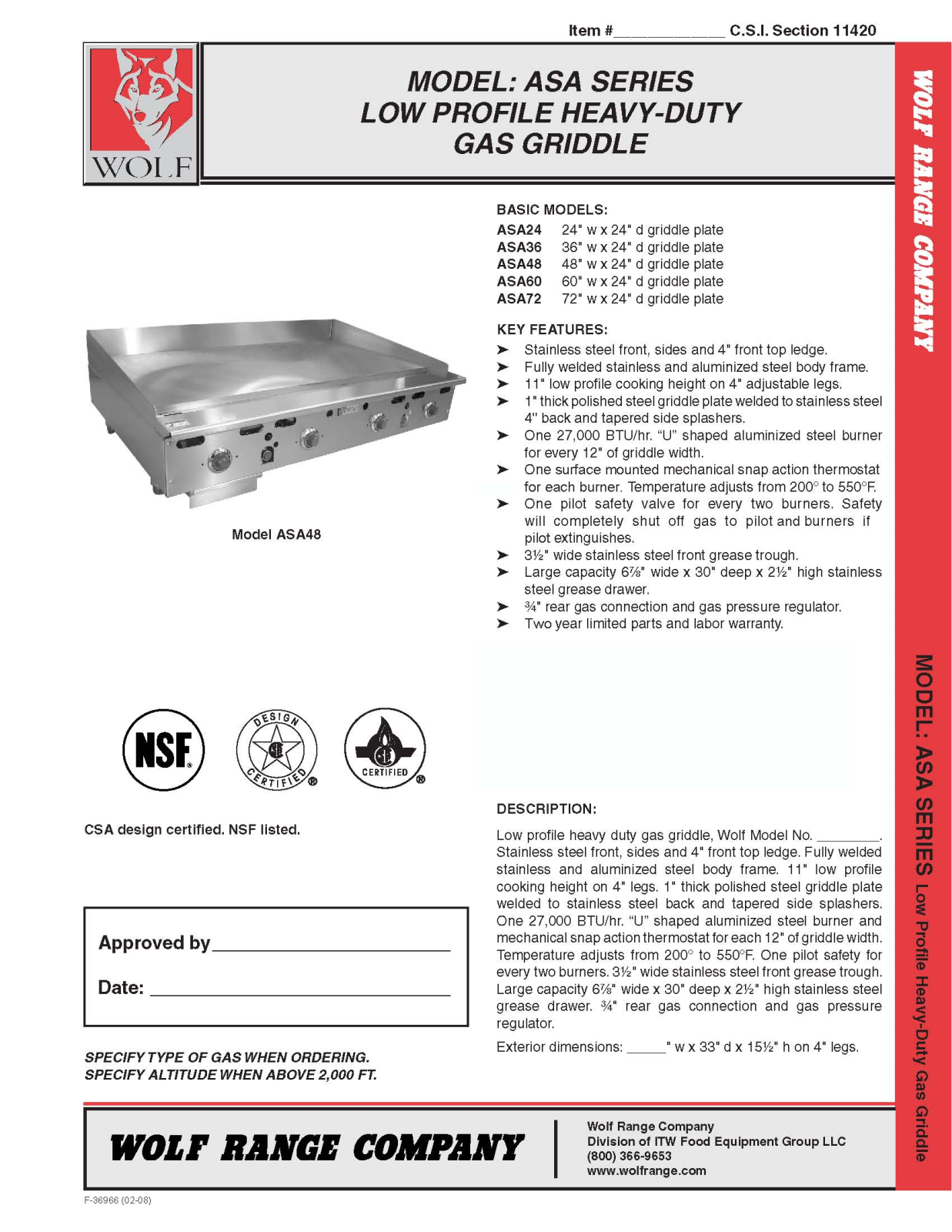 Wolf ASA Series User Manual