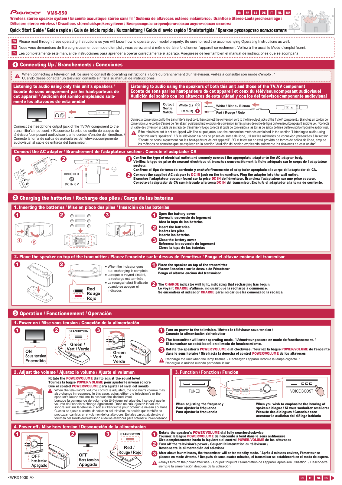 Pioneer VMS-550 Quickstart manual