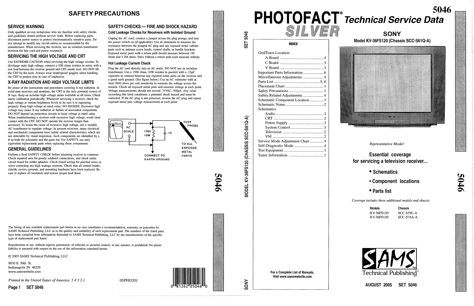 SONY KV-36FS120 Service Manual