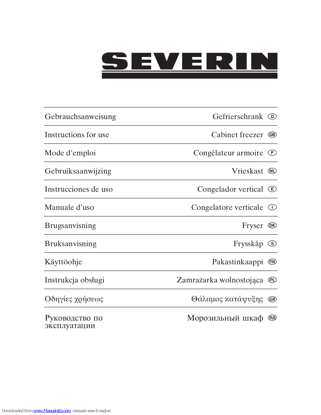 SEVERIN KS 9890 - CONGELATEUR TABLE TOP, KS 9890 Instructions For Use Manual