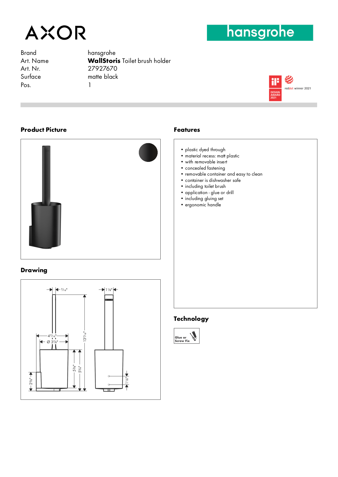 Hansgrohe GCDC2010 Specifications - ManualMachine.com