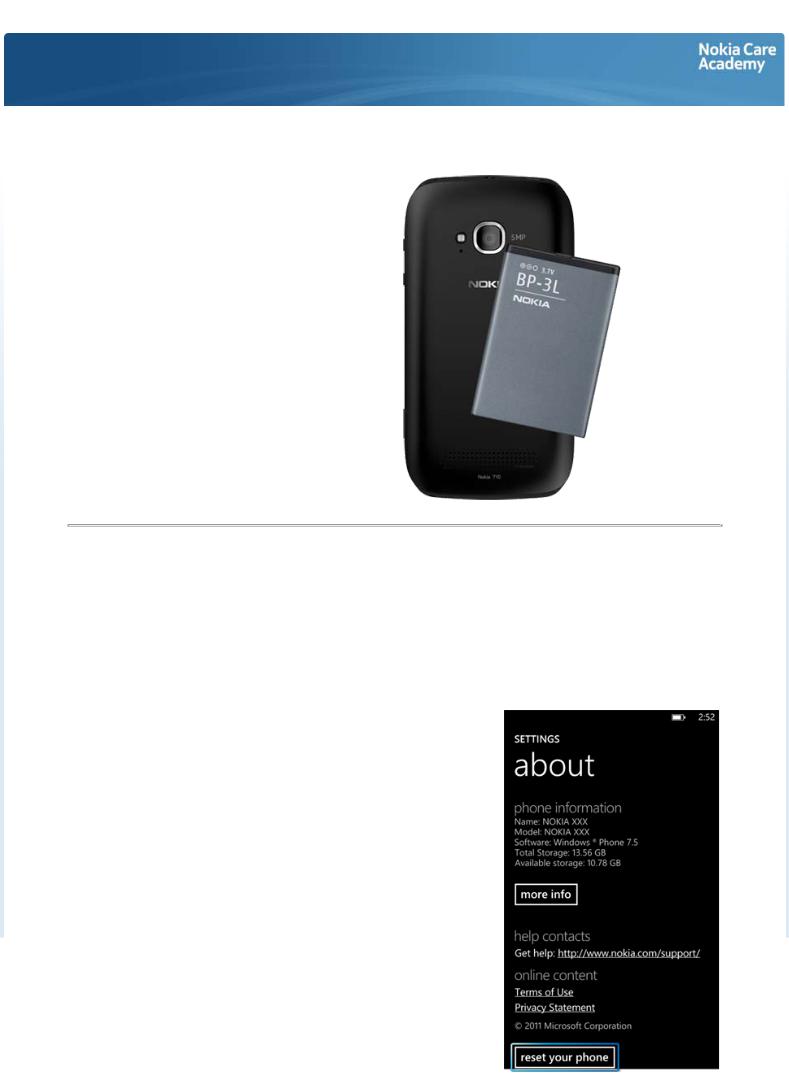 Nokia Lumia 710, RM-803, RM809 Reset