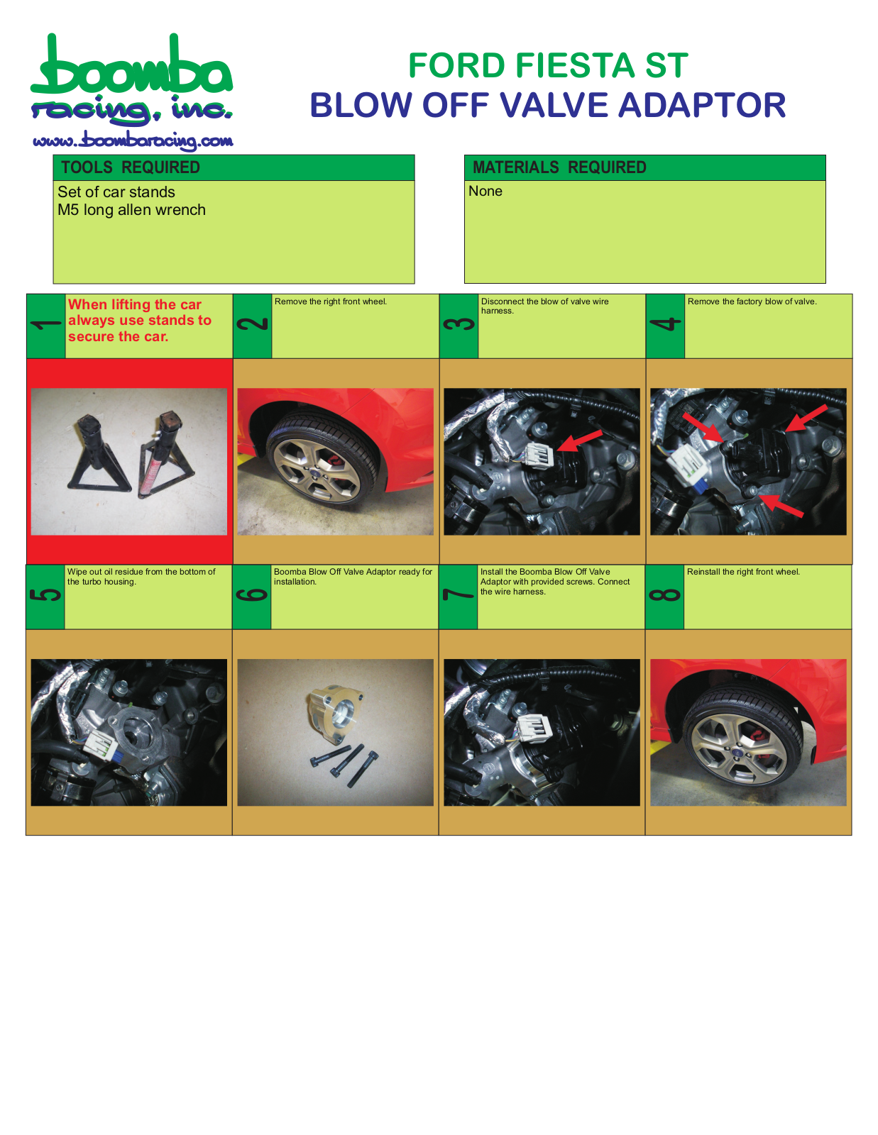 Boomba Racing Fiesta ST BOV Adapter User Manual