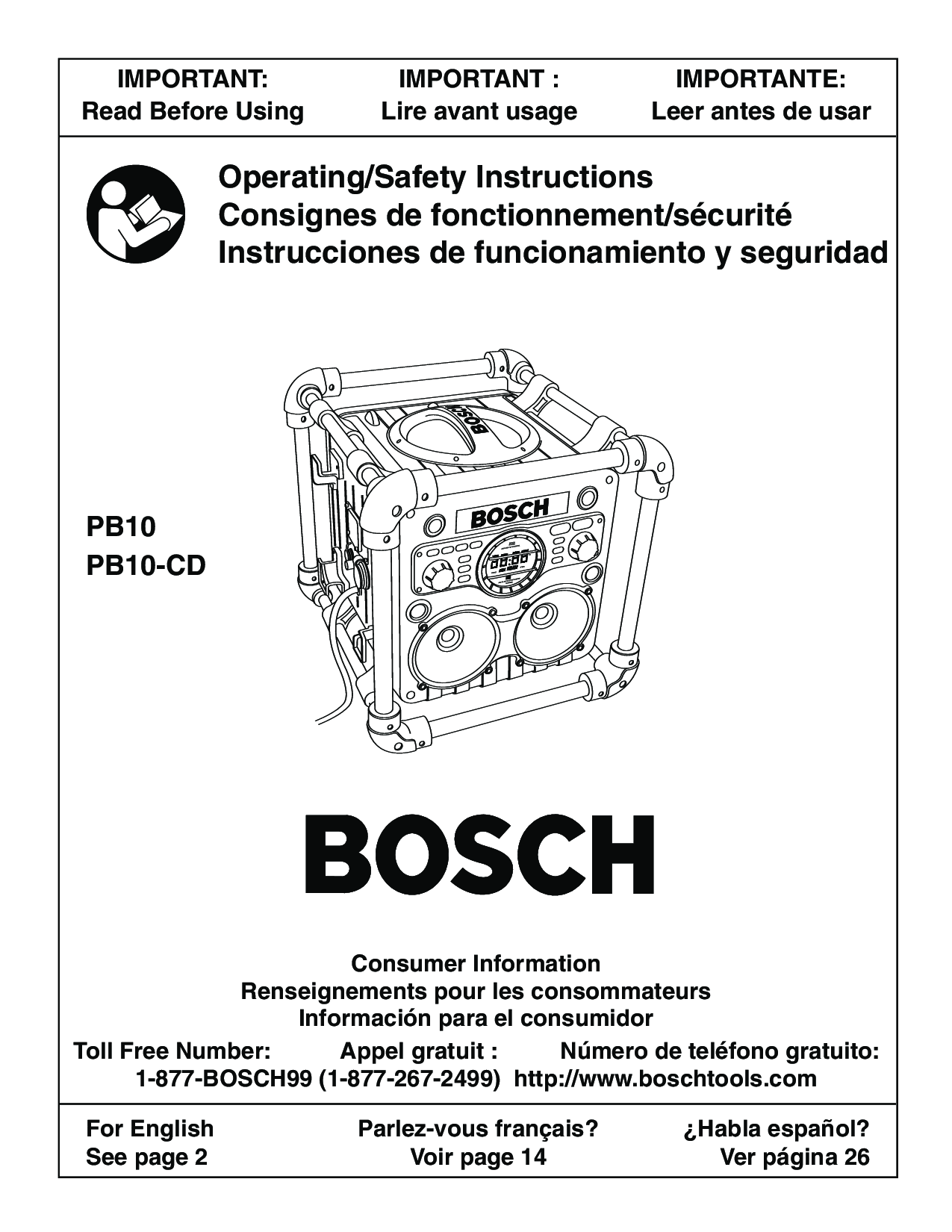 Bosch PB10-CD User Manual
