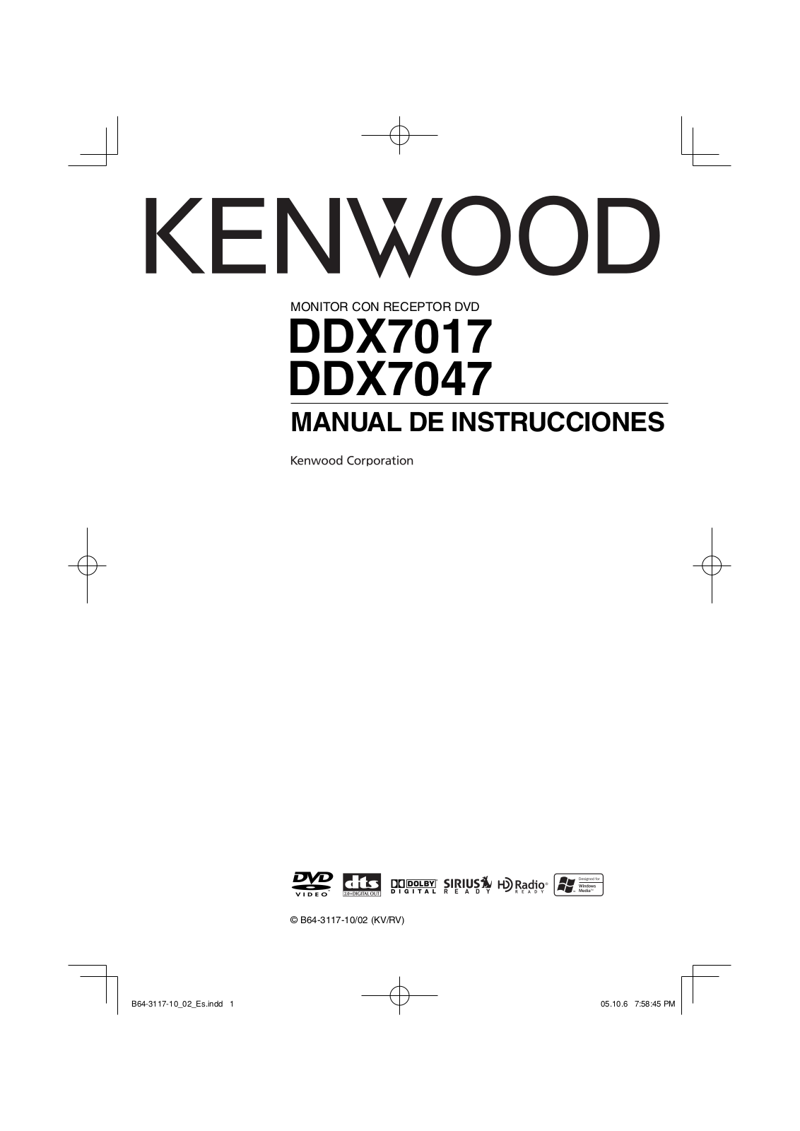 Kenwood DDX7017, DDX7047 User Manual