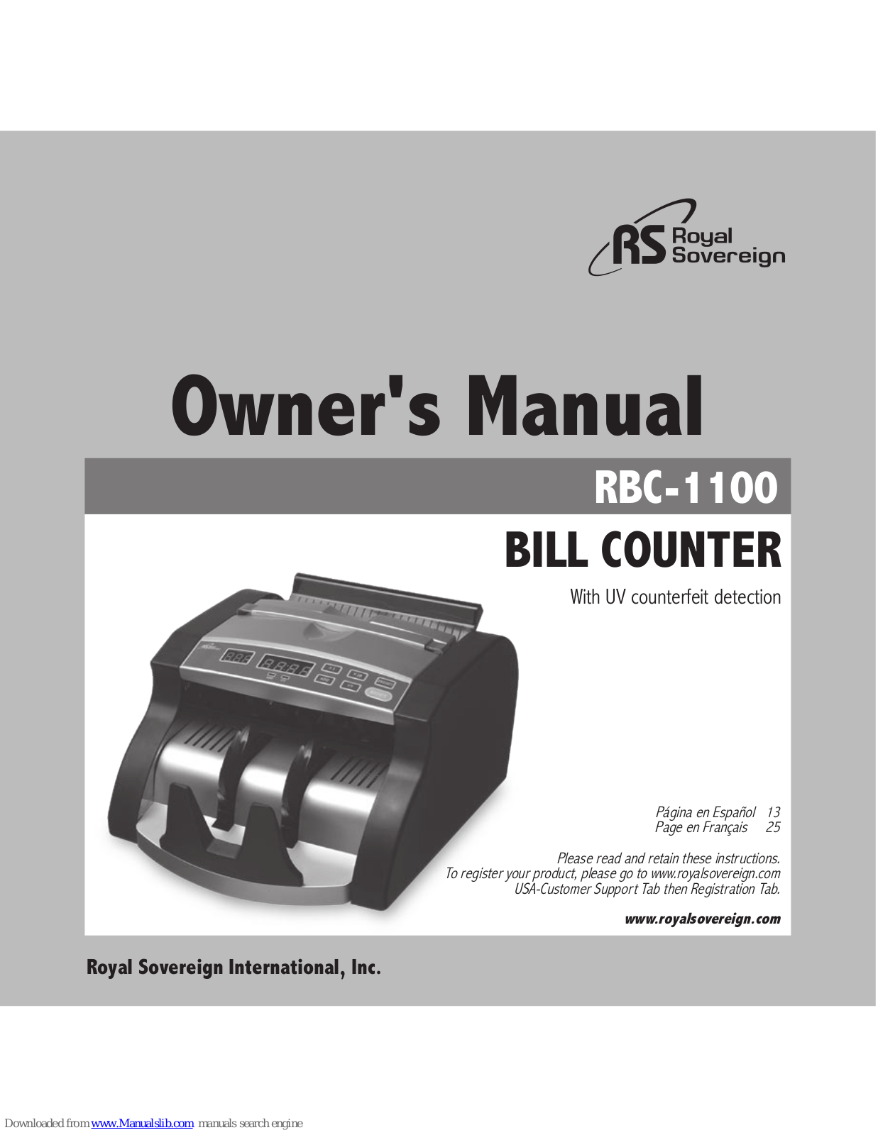 Royal Sovereign RBC-1100 Owner's Manual