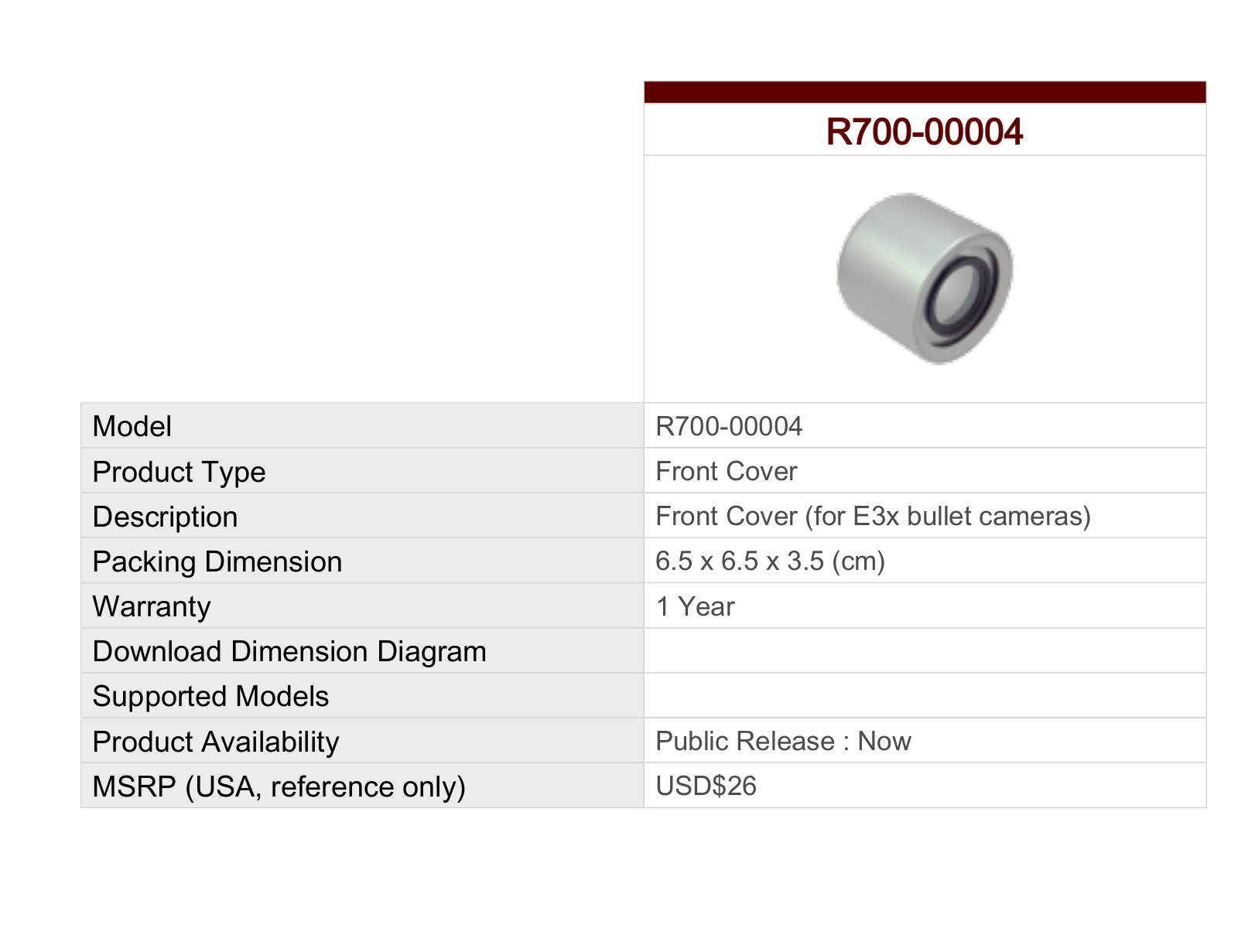 ACTi R700-00004 Specsheet