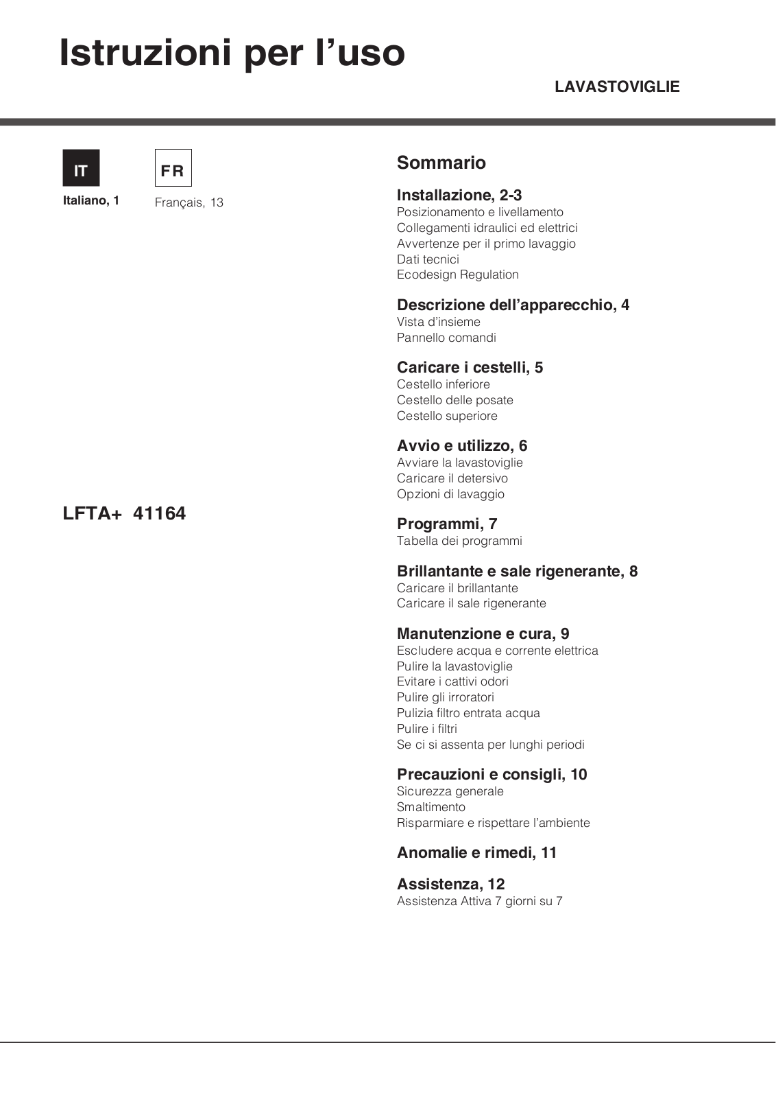 Hotpoint LFTA 41164 A.R User Manual