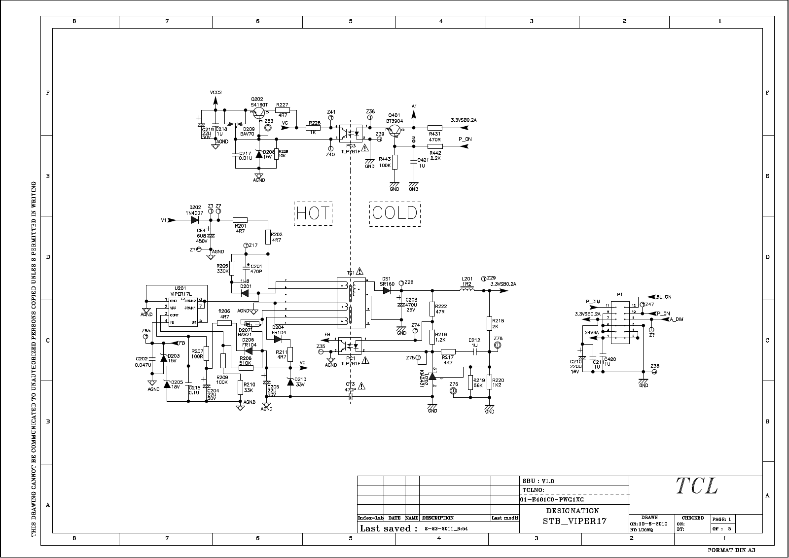 TCL 40-E461C0-PWG1XG Schematic