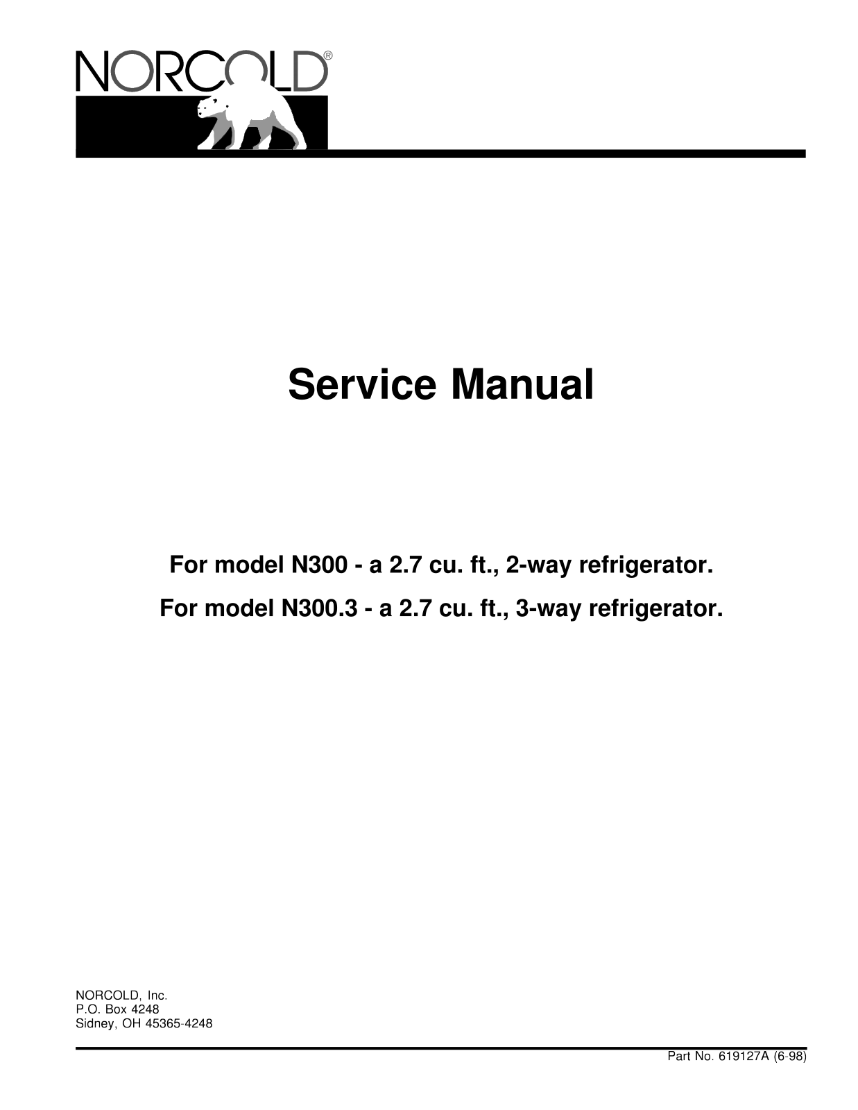 Norcold N300.3 User Manual