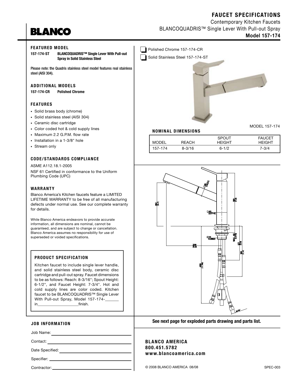 Blanco 157-174 User Manual