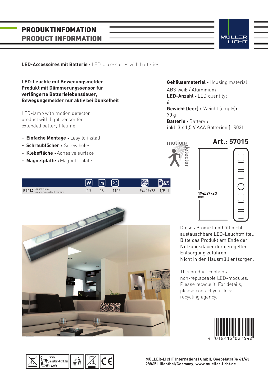 Müller-Licht 57015 User guide