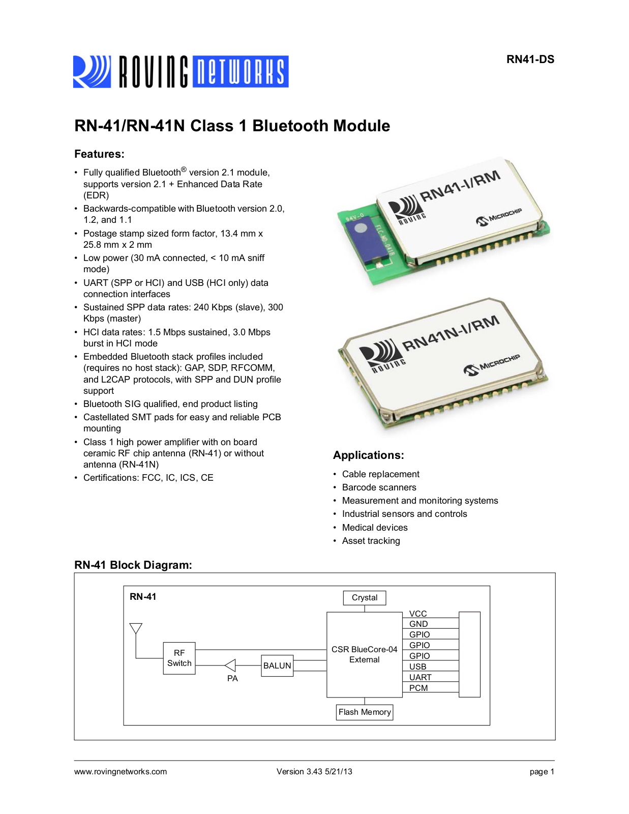 Microchip Technology RN41 Users manual