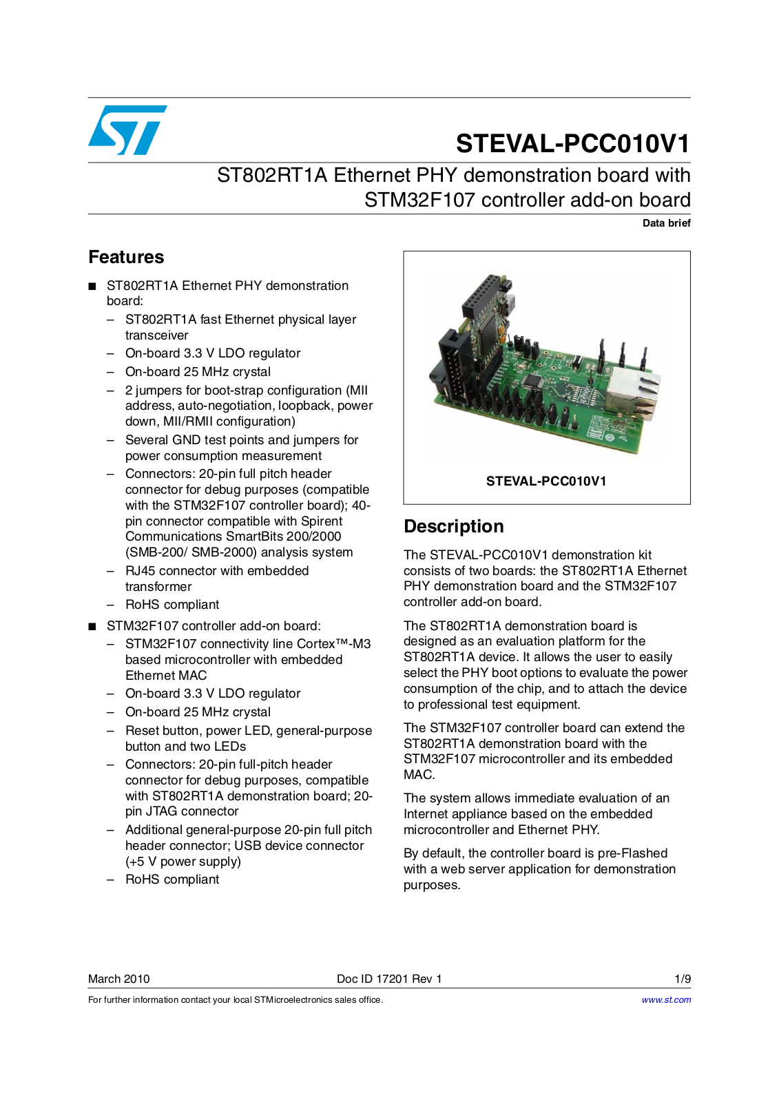 ST PCC010V1 User Manual