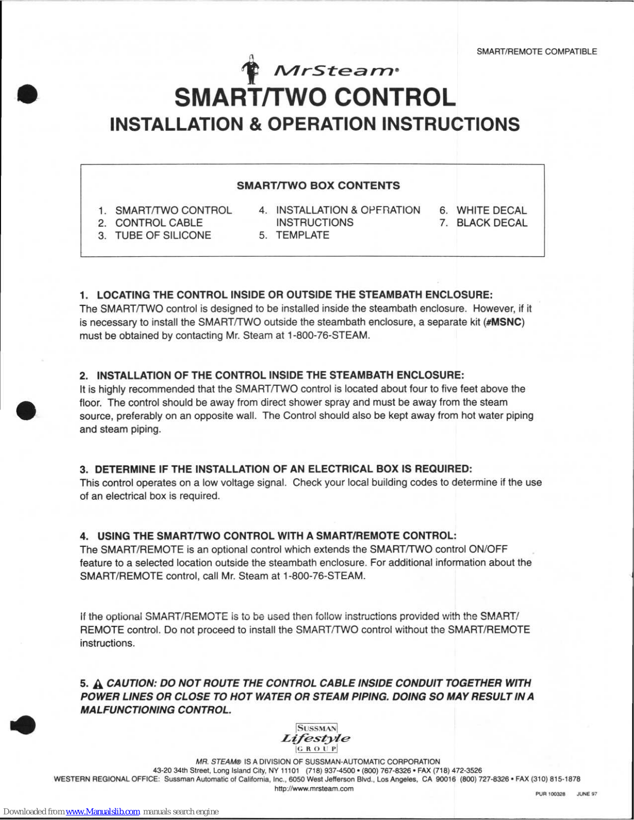 mr. steam SMART/TWO Operation Instructions - ManualMachine.com