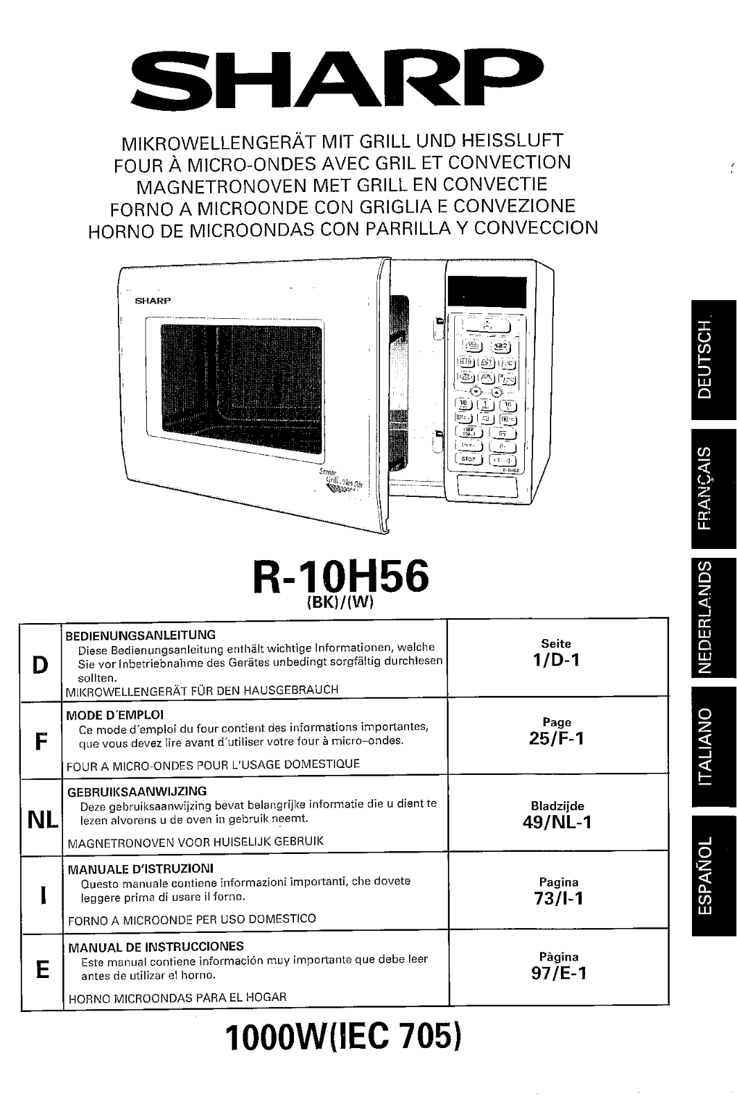 Sharp R-10H56 User Manual