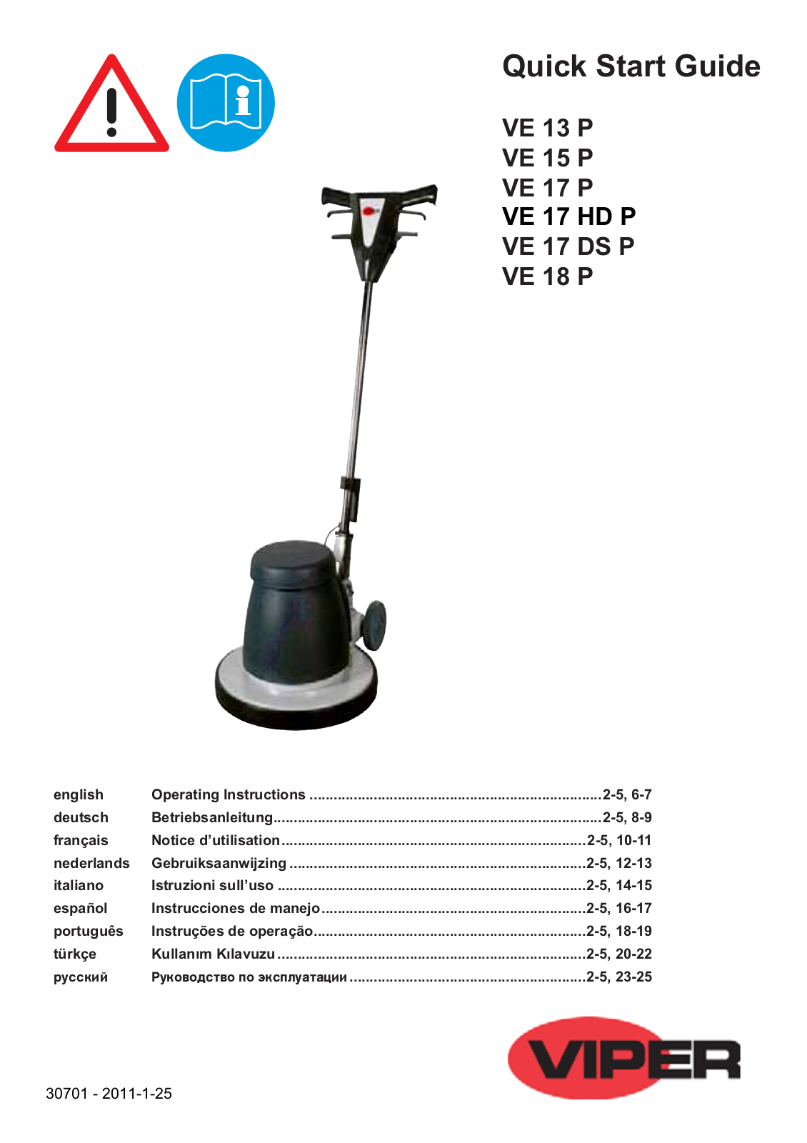 Viper VE 17 HD P, VE 17 P, VE 18 P, VE 13 P, VE 15 P User Manual