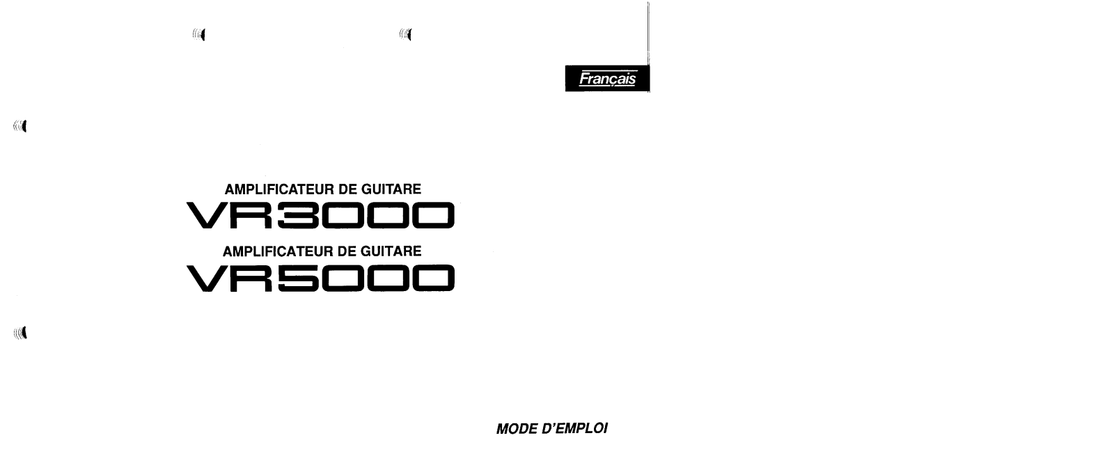 Yamaha VR3000, VR5000 Owner's Manual