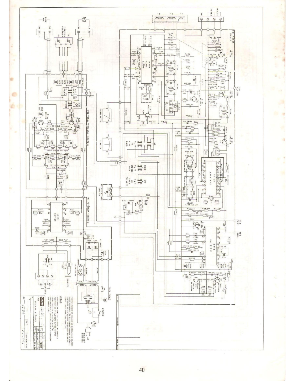 CCE SS170 Schematic