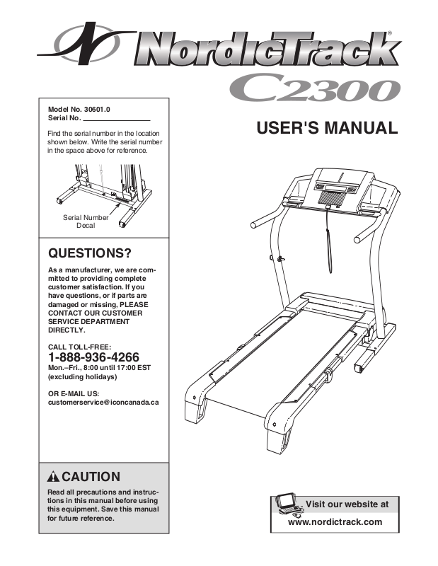 NordicTrack C2300 User Manual