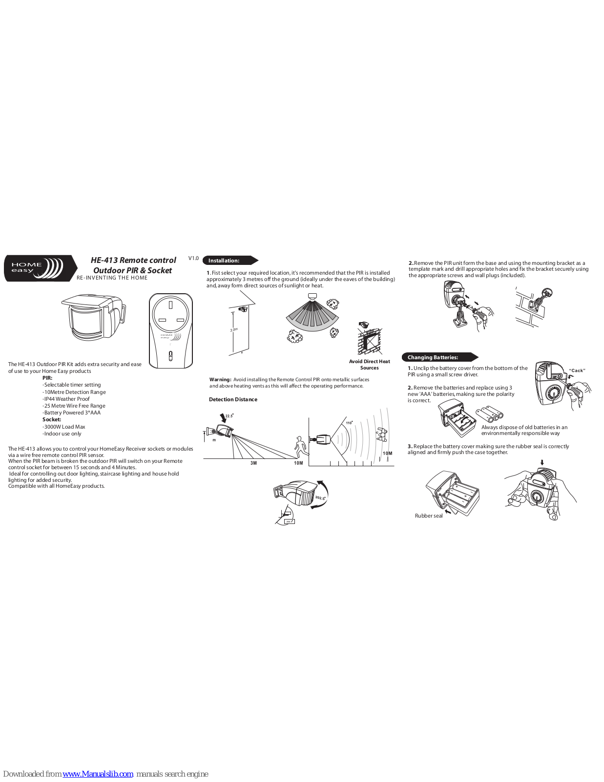 Byron Home Easy HE-413 Installation Instructions Manual