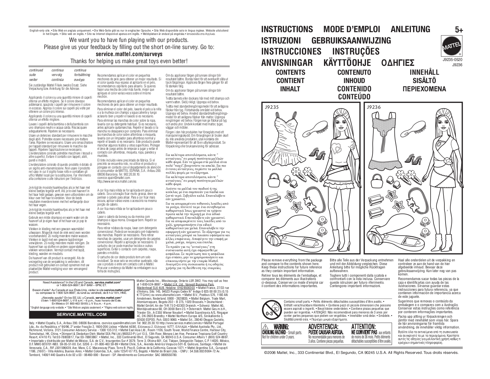 Fisher-Price J9235 Instruction Sheet