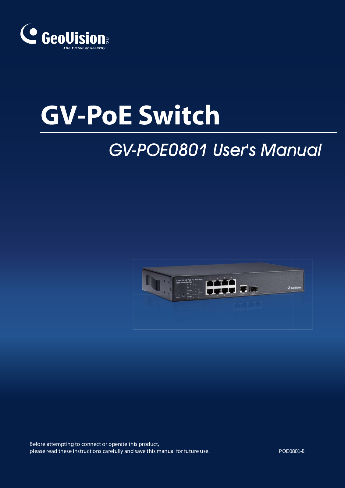 Geovision GV-POE0801 User Manual