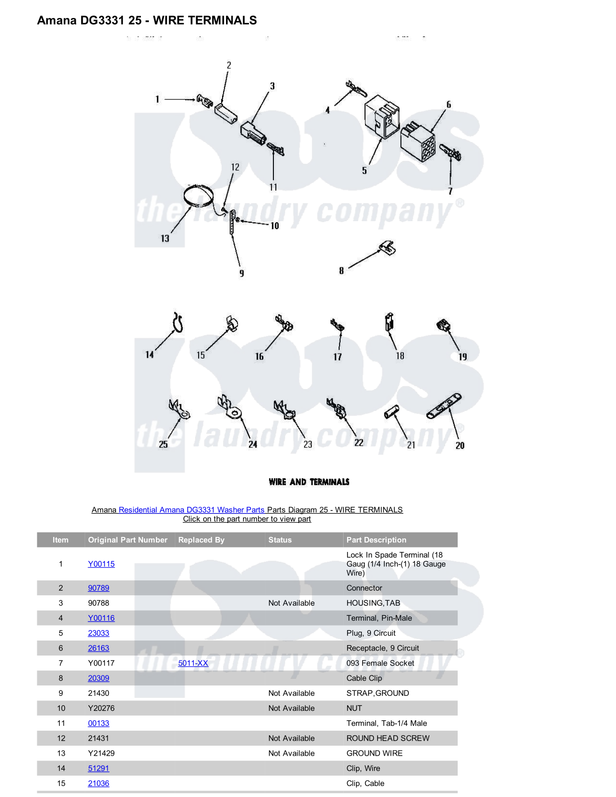 Amana DG3331 Parts Diagram