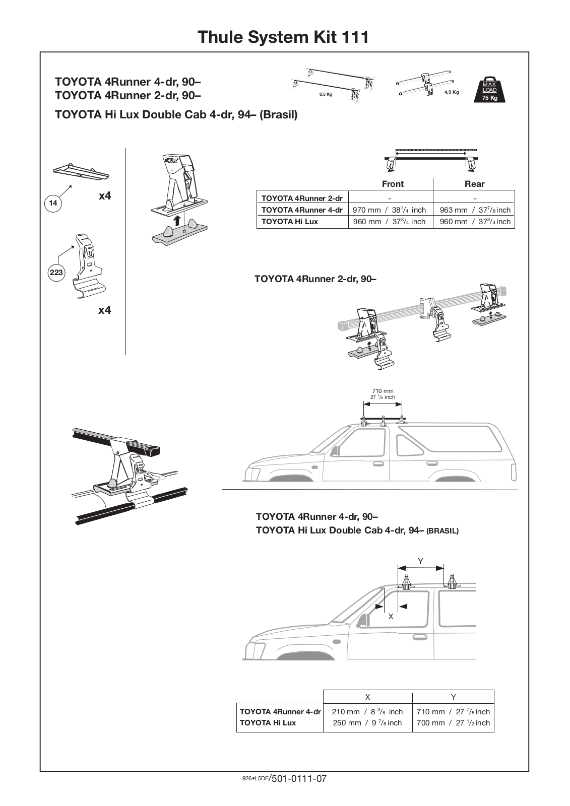 Thule 111 User Manual