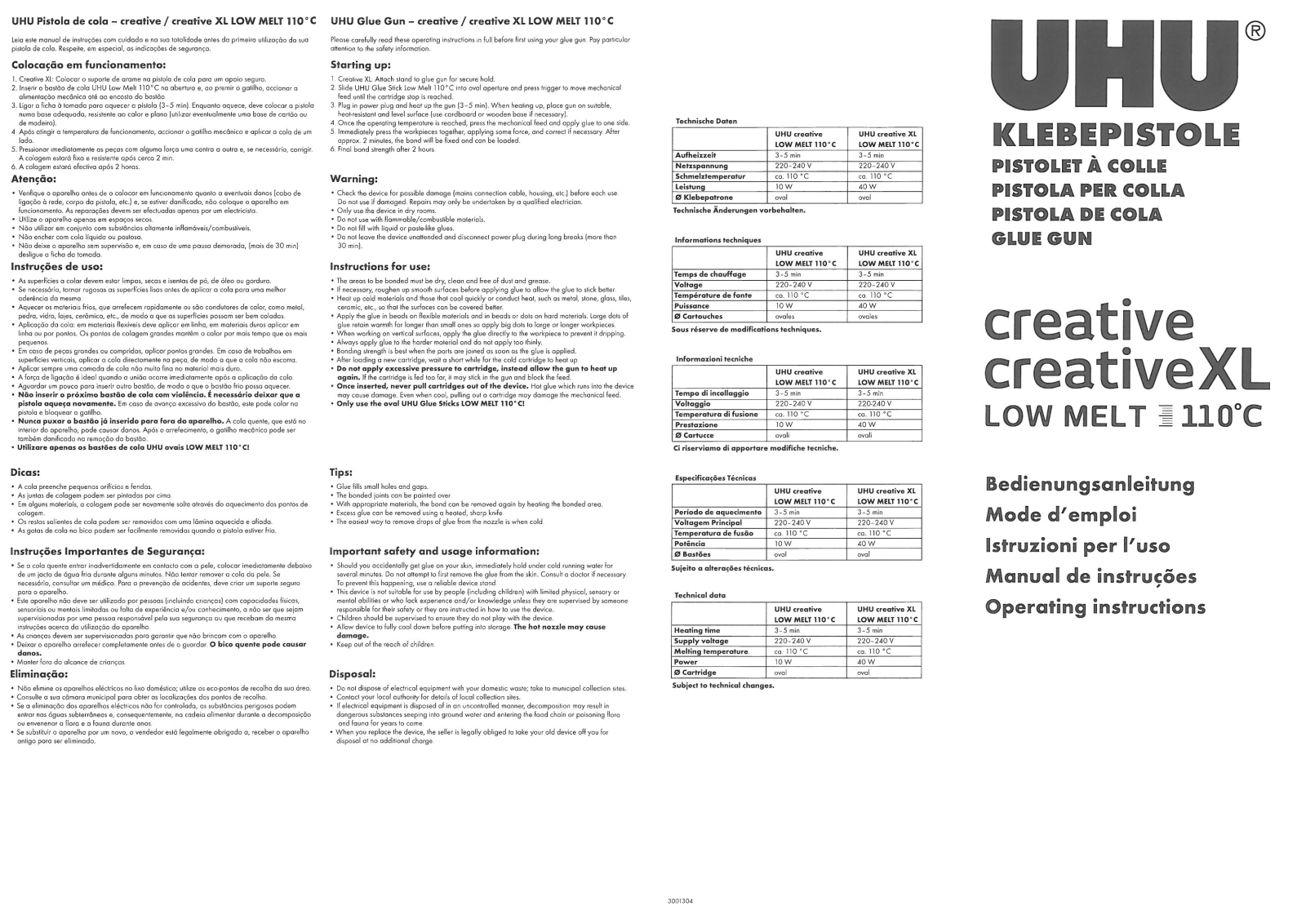 UHU creative, creativeXL User guide