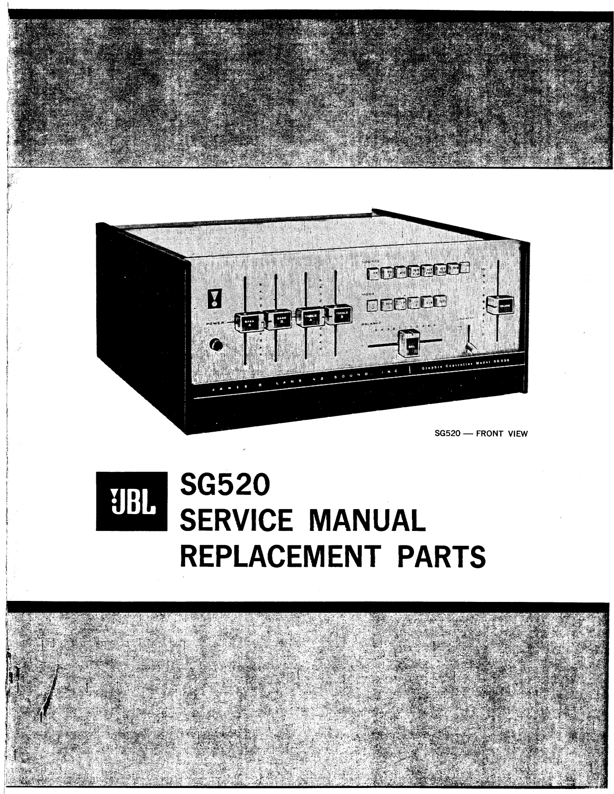 JBL SG-520 Service manual