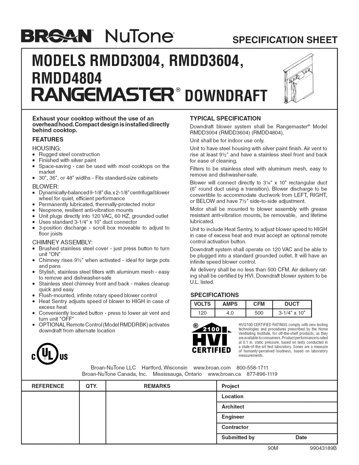 Broan RMDD4804, RMDD4804EX, RMDD3604EX, RMDD3004EX Installation Guide - ManualMachine.com