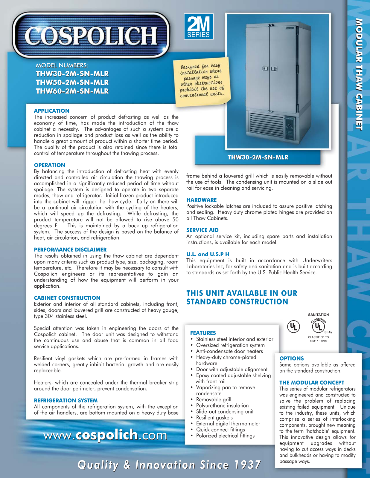 Cospolich THW30-2M-SN-MLR User Manual