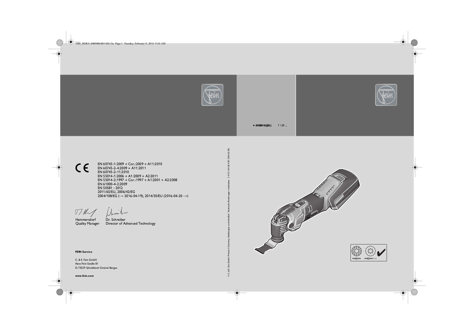 Fein AFMM 18 QSL User Guide