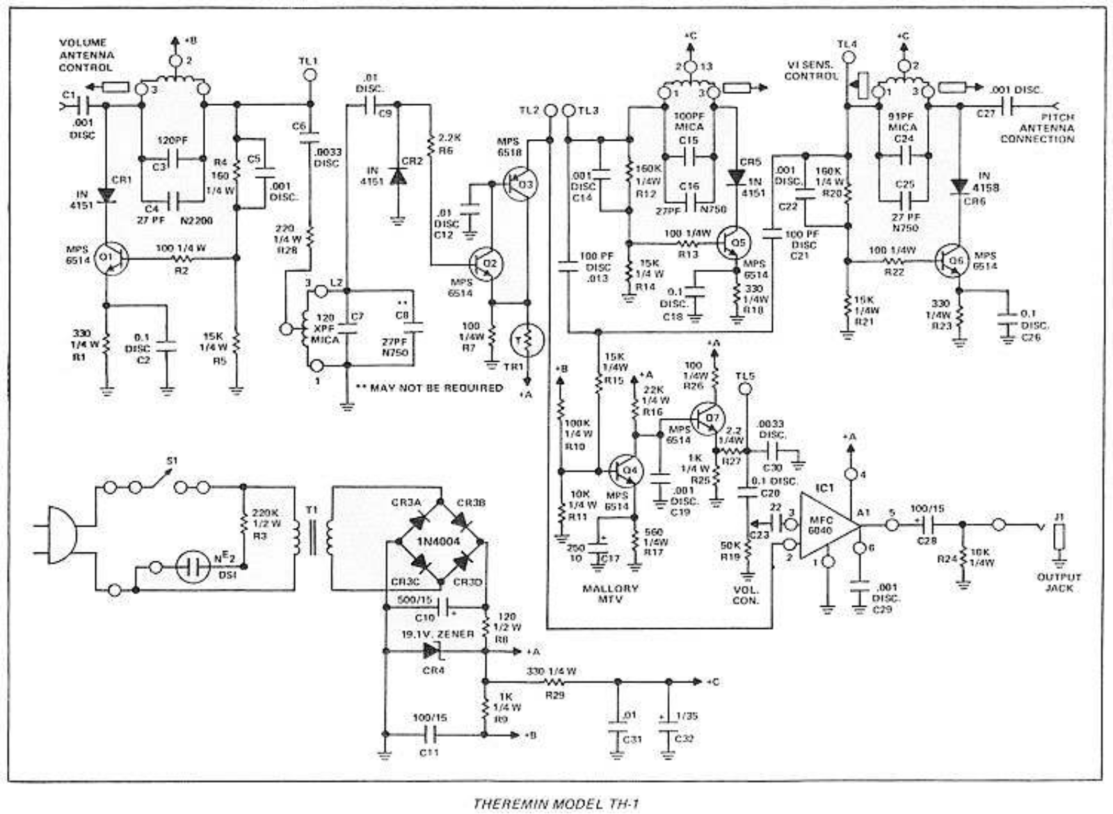 MAESTRO THEREMIN Schematic