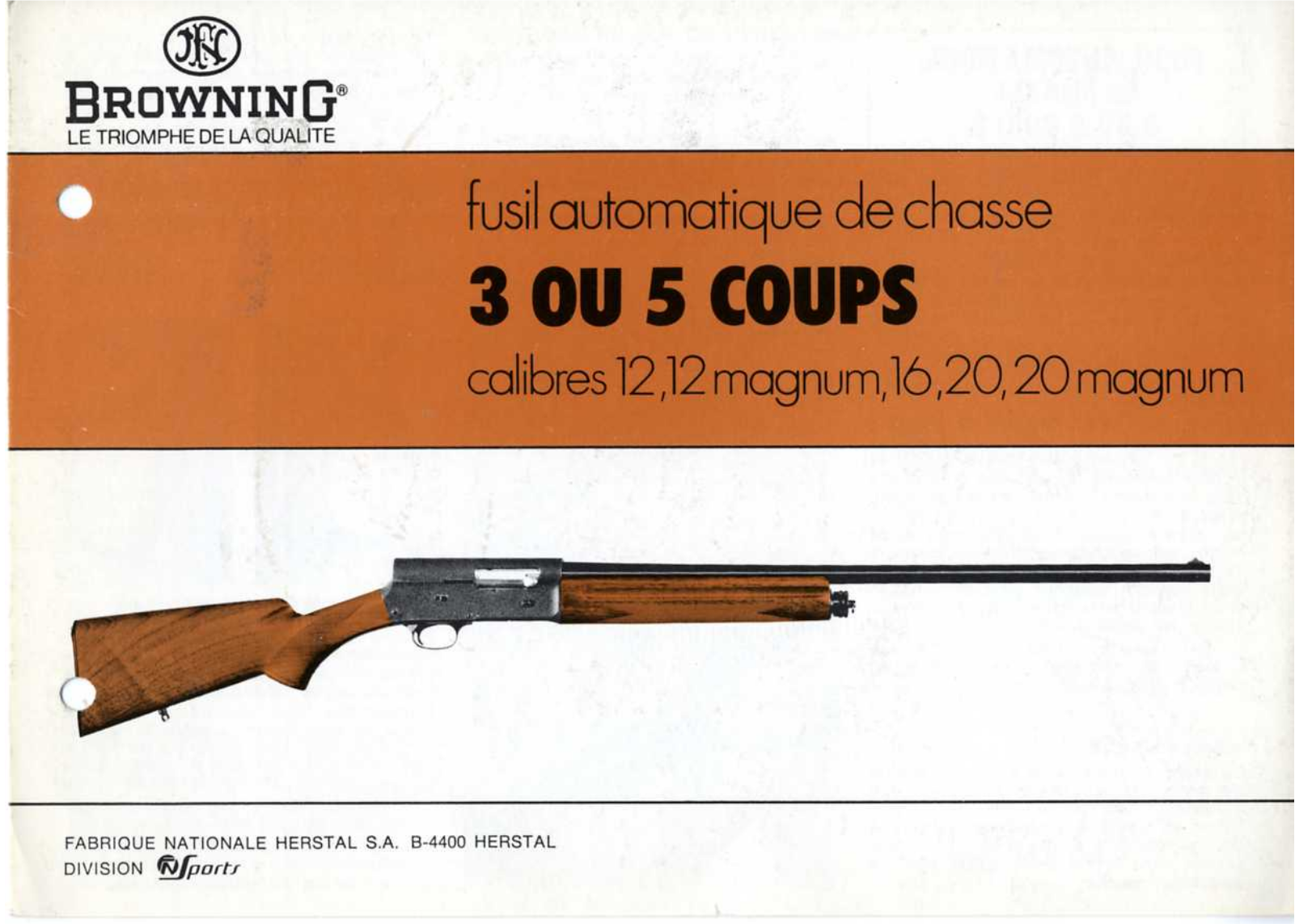 BROWNING 3-5 COUPS User Manual