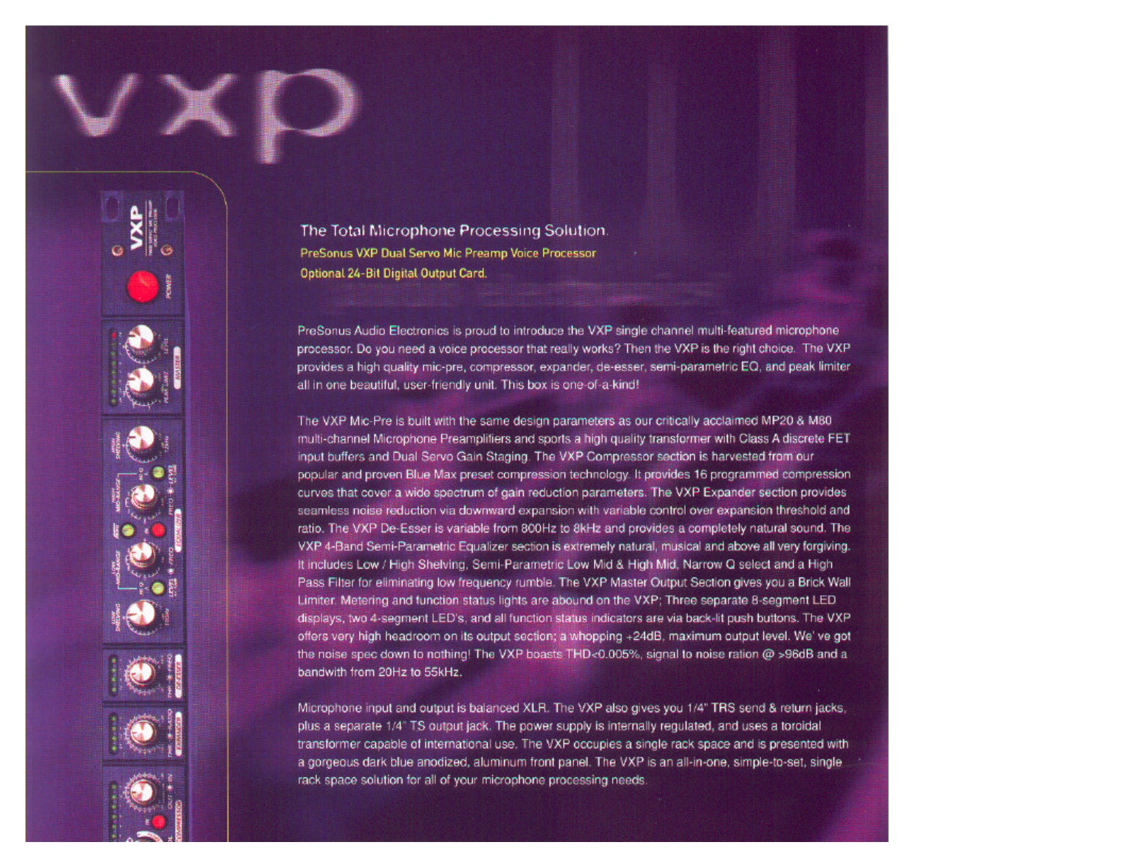 Presonus VXP (FRONT) User Manual